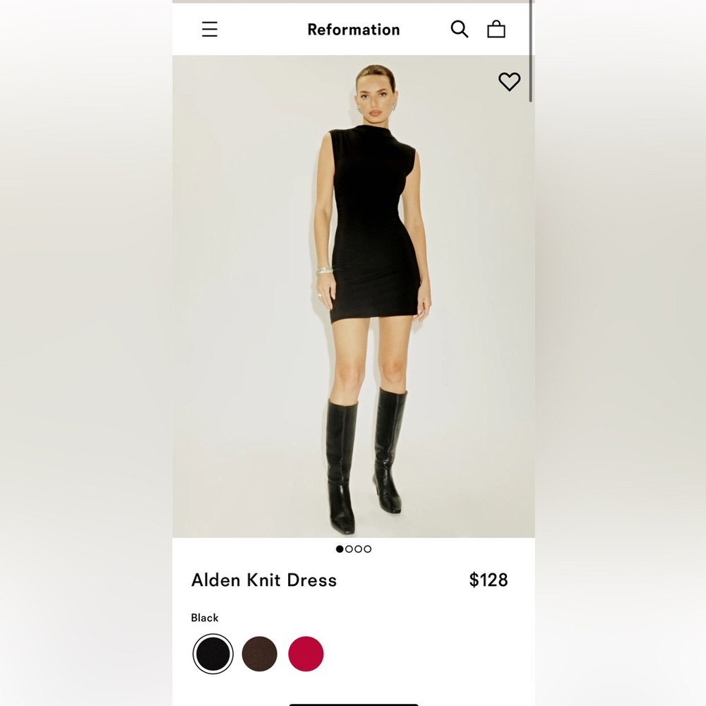Reformation Alden Knit Dress in Black